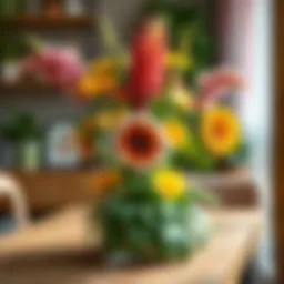 Vibrant indoor flower arrangement enhancing home atmosphere