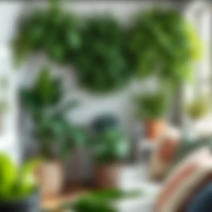 A lush indoor plant arrangement enhancing home decor