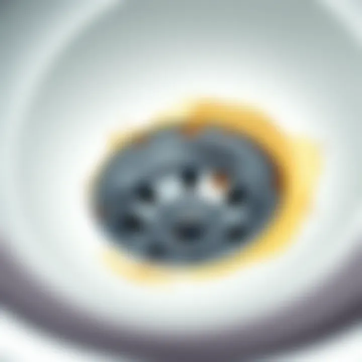 Inspecting a Sink Drain for Blockages A close-up view of a sink drain being inspected for blockages