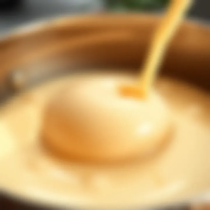 Melting Wax A close-up view of a melting wax in a double boiler, showcasing the smooth texture.