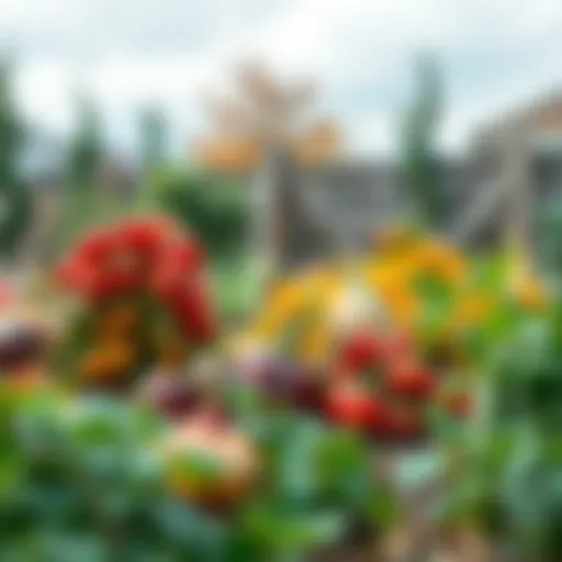 A vibrant vegetable garden in early autumn