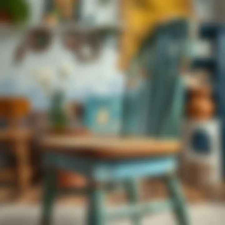 Final touch on painted chair