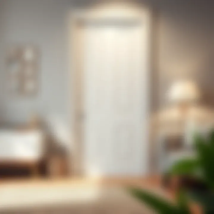 Stylish Interior with Painted Membrane Door A finished membrane door in a stylish interior setting.