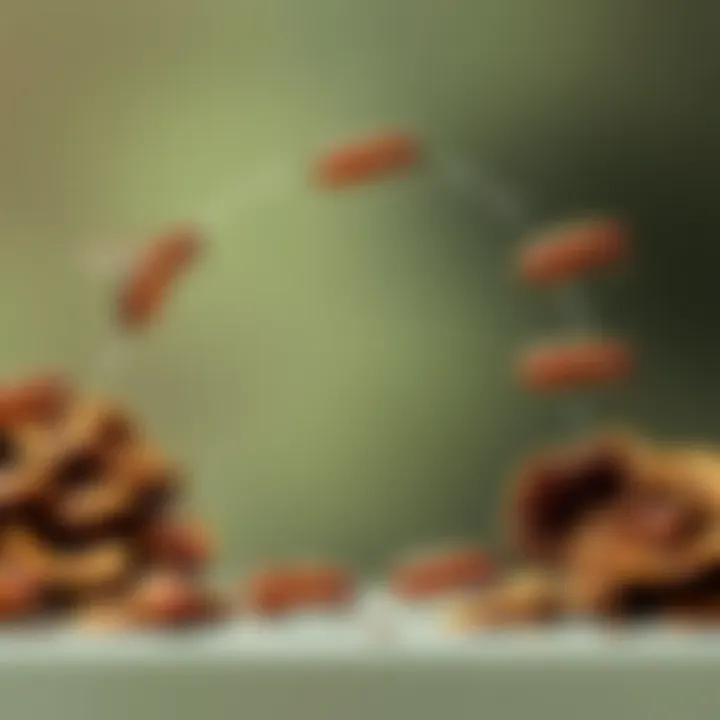 An illustration depicting the life cycle of fleas