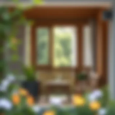 Functional wooden balcony with storage solutions