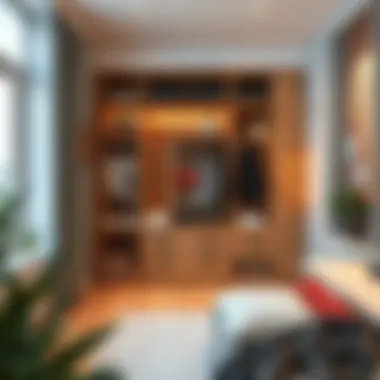 Optimal Space Utilization in Wardrobe Design Stylish wardrobe design showcasing optimal space utilization