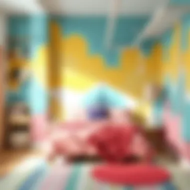 Trendy wallpaper designs for a teenager's room showcasing vibrant colors