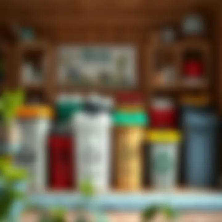 Home Recycling Management Home recycling setup with categorized waste bins