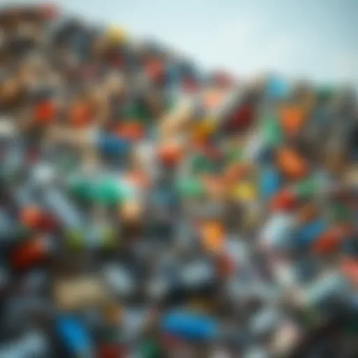 A visual representation of non-recyclable materials piling up in a landfill