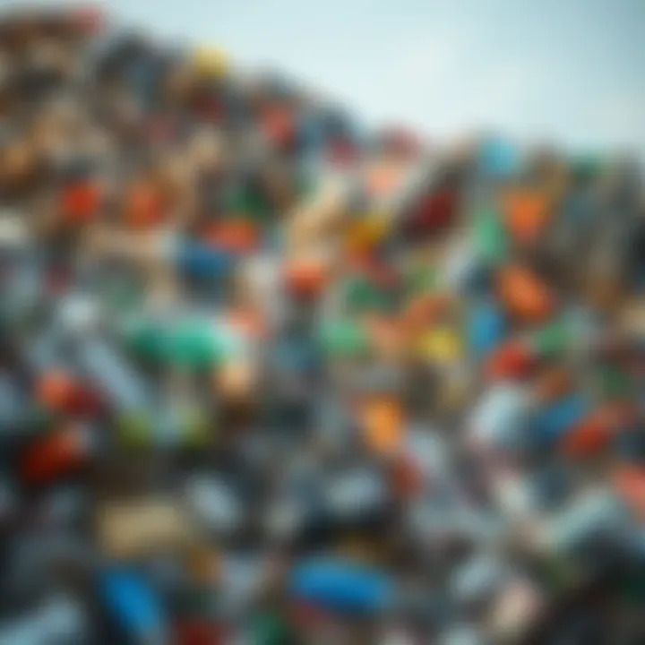 A visual representation of non-recyclable materials piling up in a landfill