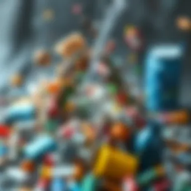 A conceptual image showing the effects of non-recyclable waste on the environment