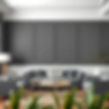 Variety of wall paint colors harmonizing with gray upholstery