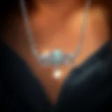 A beautiful silver necklace shining brightly