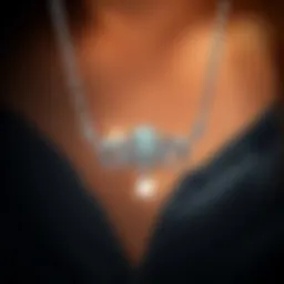 A beautiful silver necklace shining brightly