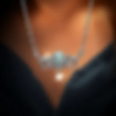 A beautiful silver necklace shining brightly