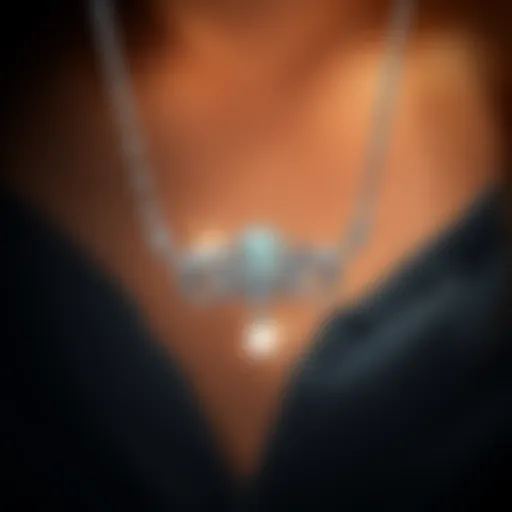 A beautiful silver necklace shining brightly