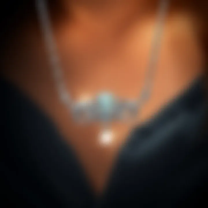 A beautiful silver necklace shining brightly