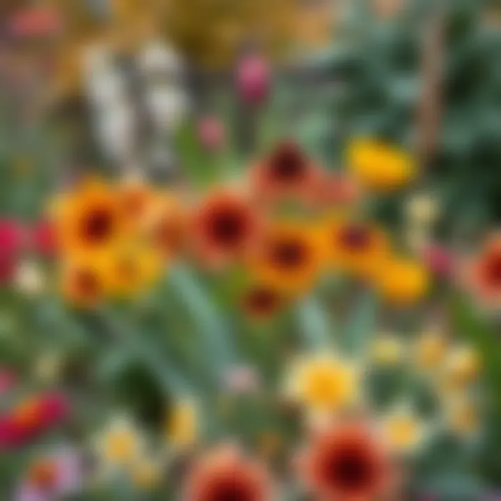 Autumn Flower Variety Autumn garden with diverse flowering plants