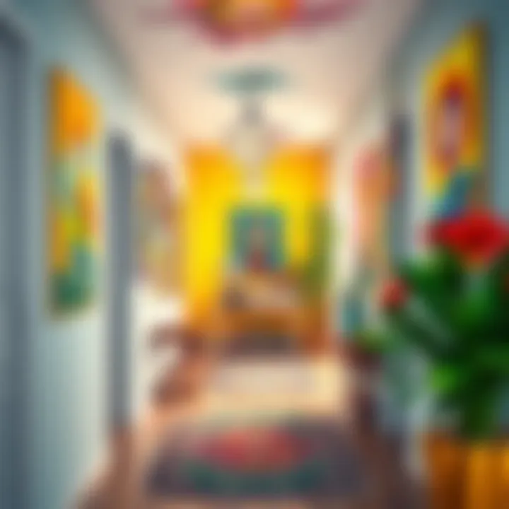 Artful Vibrant Hallway Vibrant hallway featuring colorful artwork