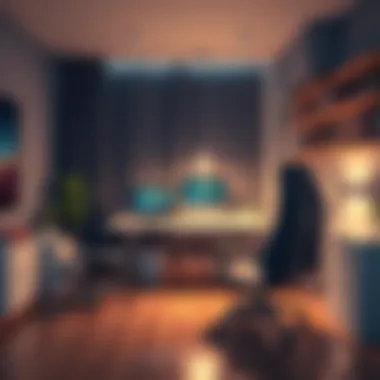 Innovative Home Office Environment Home office setup with technology