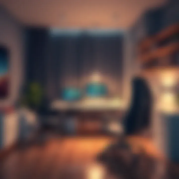 Innovative Home Office Environment Home office setup with technology