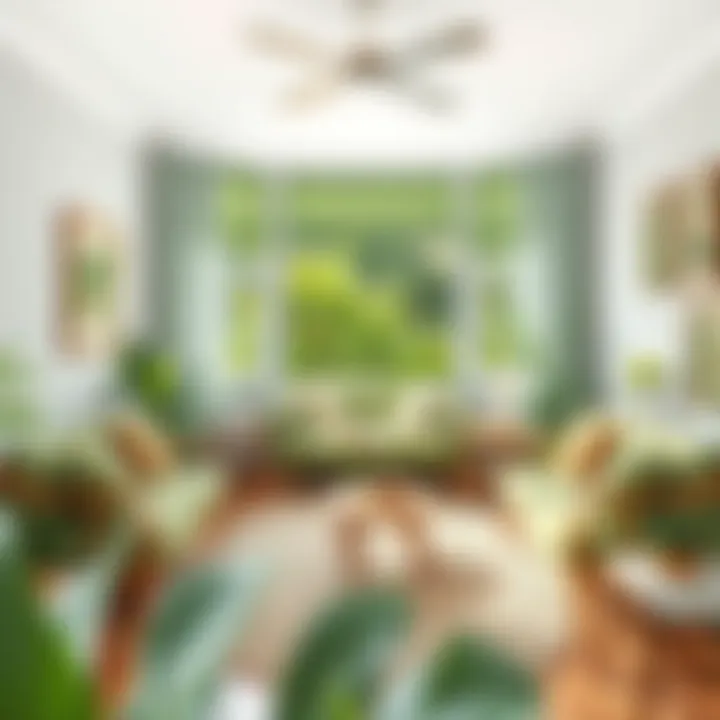 Harmony with Nature Serene space with muted green upholstery and natural light