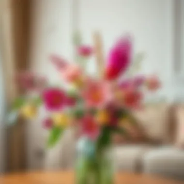 Indoor flower arrangement enhancing living space