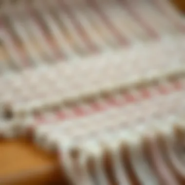 Close-up of intricate weaving technique