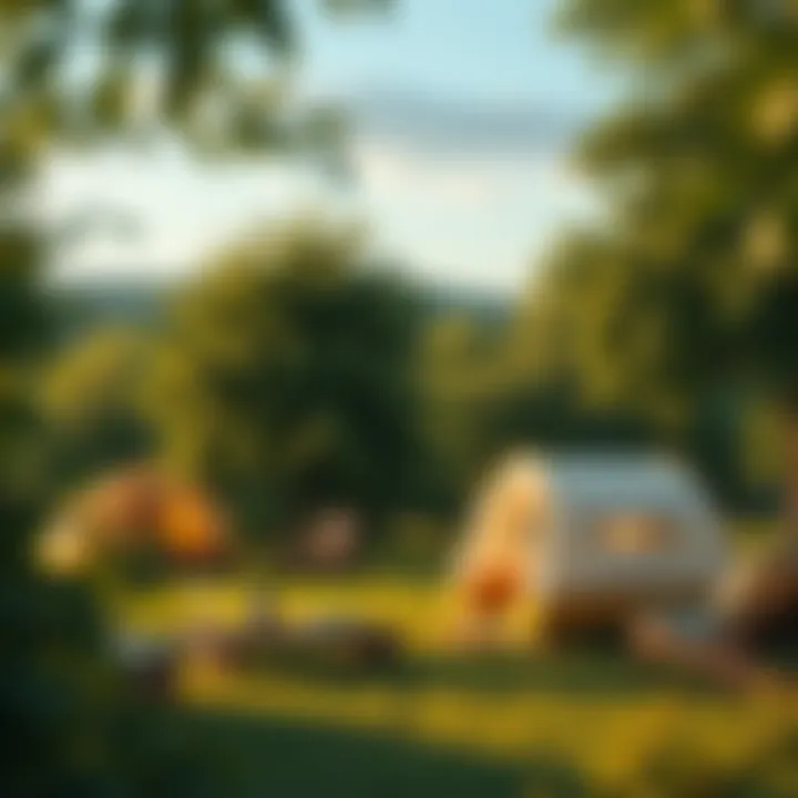 A serene campsite surrounded by lush greenery in İstanbul