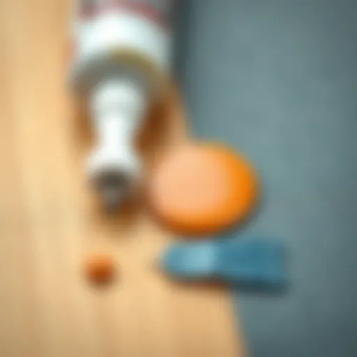 Close-up of Japanese adhesive applied on various materials