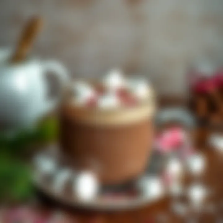 Garnished hot chocolate with marshmallows and sprinkles