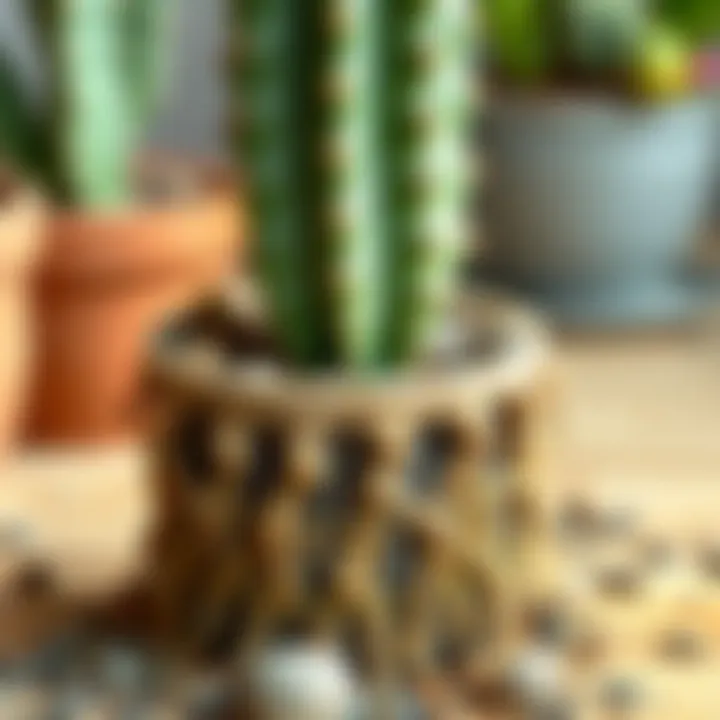 A close-up of a cactus root system thriving in a well-draining pot.