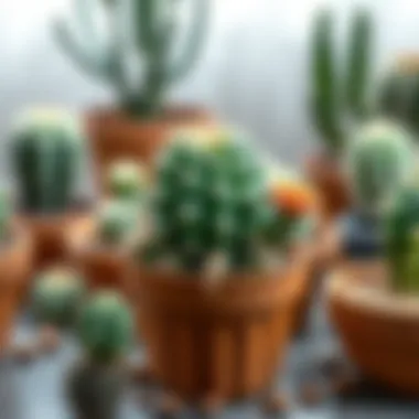 A beautifully arranged cactus in a terracotta pot showcasing optimal drainage.