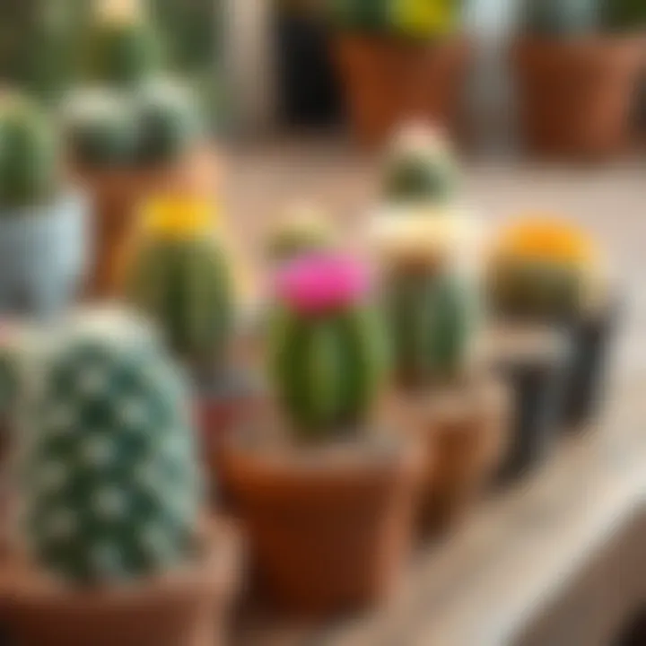 Suitable Soil Types for Cacti A variety of soil types suitable for cacti displayed in small pots