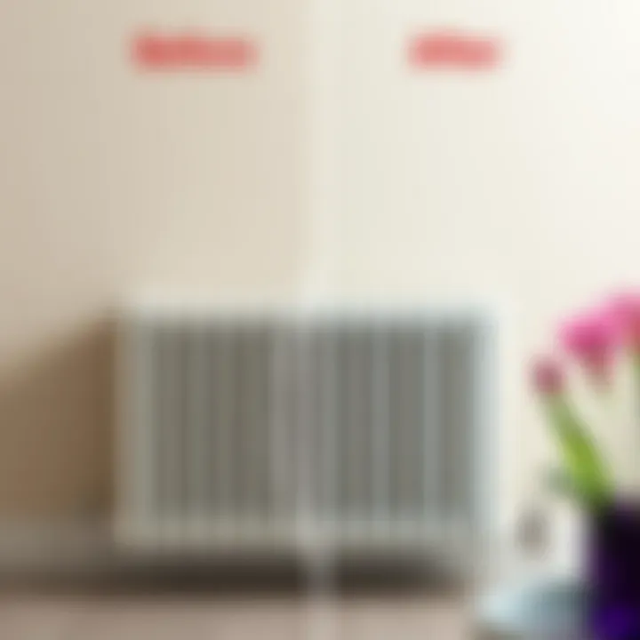 Before and after radiator cleaning