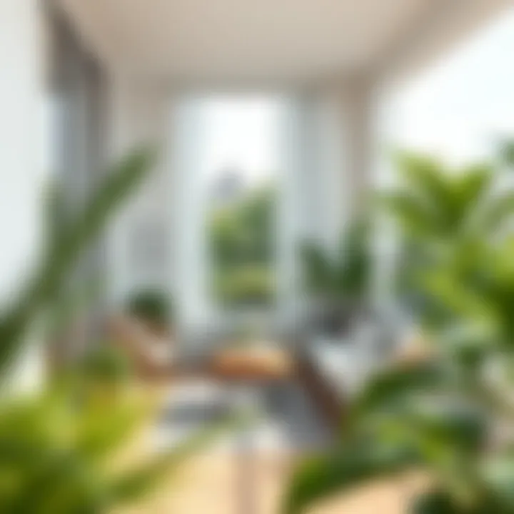 Modern enclosed balcony featuring minimalist decor