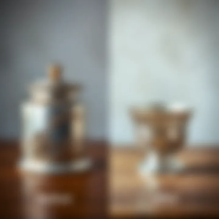 Transformation of Silver Items Before and after polishing silver items