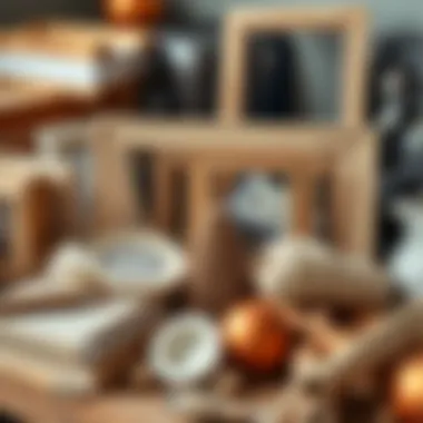 Materials used for making cardboard frames neatly arranged