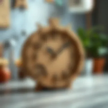 Artistic Cardboard Clock Design Creative cardboard clock design showcasing various artistic elements