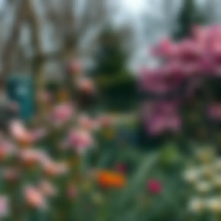 Garden landscape showcasing November blossoms