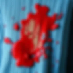 A vibrant stain on a cozy sweater