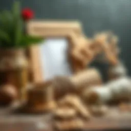 Crafting materials for a DIY frame