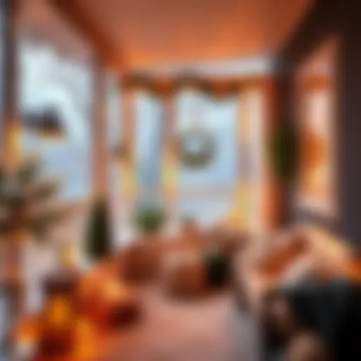 Cozy winter balcony setup with warm lighting