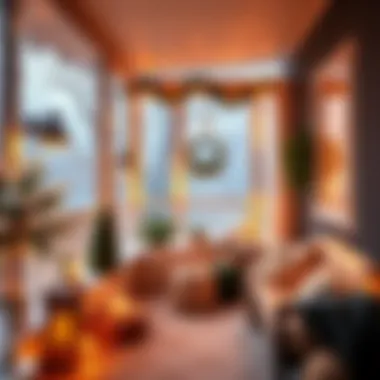 Warmly Inviting Winter Balcony Cozy winter balcony setup with warm lighting