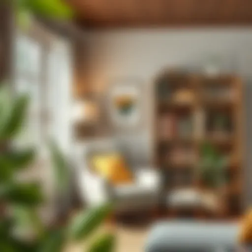 Cozy reading nook with a comfortable chair and bookshelf