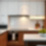 Elegant white kitchen backsplash tiles enhancing modern kitchen design