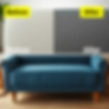 Before and after comparison of upholstery