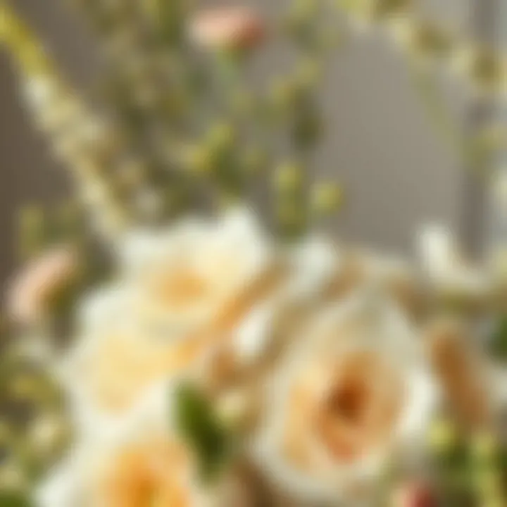 Beautiful floral arrangement with cream and complementary tones