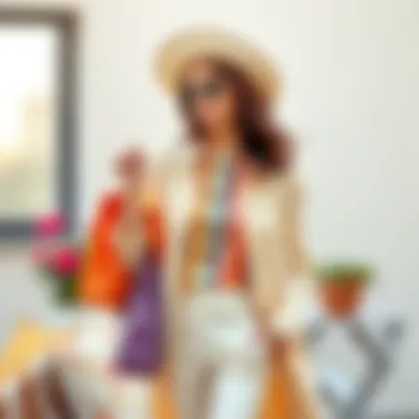 Fashion ensemble showcasing cream paired with vibrant colors