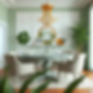 A chic dining area showcasing elegant table settings that enhance the ambiance of sage green decor.